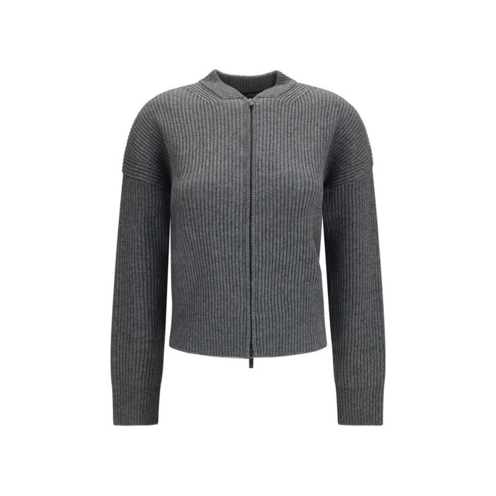 Max Mara Gray Wool Oves Aries Women's Cardigan